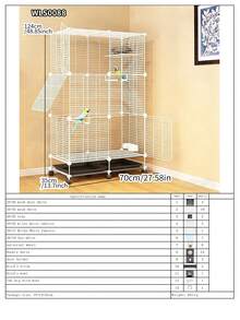 Large Size Easy Install Bird Cage, Parrot Cage For Cockatiel, Macaw, Parakeet, Luxury Villa With Tray For Indoor Home Use - Assembled Version - View 13