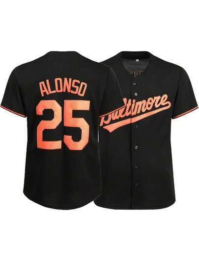 25 chiếc cúc thêu màu đen, áo khoác thể thao bóng chày nam, áo thun tập luyện thường ngày.