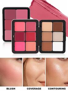 HANDAIYAN 12-Color Metal Blush Palette, Multi-Functional Long-Lasting Natural Makeup Effect, High Pigmentation Concealer Contour Palette, Essential For Christmas And Winter, Suitable For Daily Makeup, Date Night, Singles Party, Travel And Holiday Makeup, Face Painting, Cosmetics For Women, Suitable For Winter/Spring, Ideal For Y2K Fancy Fashion, Suitable As Birthday/Valentine's Day/Mother's Day Gift, Essential For Carnival Party, Best Color Selection - Rose Ritual - 查看 3