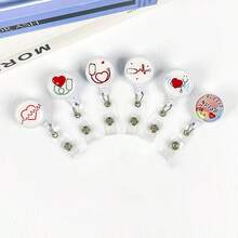 1pc Interesting Badge Reel Holder, Cute Retractable Nursing ID Badge Reel Clip Suitable For Nurses, Doctors, Hospitals And Office Workers - Multiple Styles - View 1