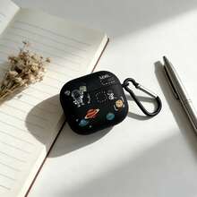 Funda protectora con elemento de astronauta compatible con auriculares inalámbricos Bluetooth de Apple, funda resistente a arañazos y golpes compatible con la funda de carga de auriculares Bluetooth de Apple - Negro - Ver 6