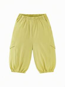 mini bala Kids Straight-Leg Pants, Structured Fit, Water-Resistant, Non-Binding Waist, Comfortable Spring Pants 2026 - Yellow Green - View 4