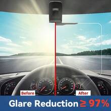 Tấm che nắng xe hơi 2 trong 1 dùng được cả ngày lẫn đêm, phụ kiện mùa hè thiết yếu, tấm chắn nắng phân cực PC chống chói đa năng, bảo vệ chống tia UV400, tấm che nắng chống chói khi lái xe, bảo vệ khỏi ánh nắng chói chang, tia UV và sương mù, dễ dàng lắp đặt cho xe hơi, SUV và xe tải. - A - Xem 9