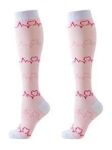 bropite 男女通用压缩袜，1/4/6双装，采用尼龙涤纶混纺针织面料，长筒设计，适合腿部穿着，为健身、瑜伽、普拉提、徒步、跑步、骑行、网球、足球、篮球等运动提供支撑。 - 彩色 - 查看 9