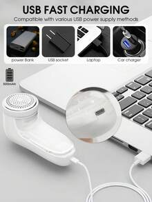 1pc 500mAh Rechargeable Electric Lint Remover, Suitable For Fabric Fuzz/Lint Removal, 5W High Power For Efficient & Quick Defuzzing, Supports Cordless Operation - 05 Hair Clippers - View 6