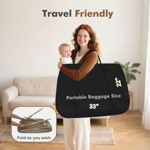 3 In 1 Baby Bedside Bassinet, Portable Travel Crib With Wheels,Adjustable 5 Height,Mattress,Mosquito Net,Basket,Carry Bag,Khaki - Khaki - View 6
