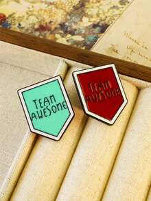 1pc New Arrival European And American Popular "TEAM AWESOME" Arrow Badge, Denim Jacket Accessory - Multicolor - View 5