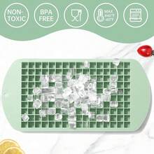 Silicone Mini Ice Cube Tray, 160 Nugget Ice Cube Molds Easy Release Small Ice Cube For Chilling Whiskey Cocktail, Stackable Ice Trays For Freezer (Lime) - Chanh xanh - Xem 5