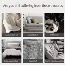 Dụng cụ làm sạch lông thú cưng và bụi vải tái sử dụng này bao gồm bàn chải hai mặt để làm sạch lông thú cưng, bàn chải chống tĩnh điện cầm tay, bàn chải làm sạch ghế sofa và con lăn làm sạch bụi vải. Sản phẩm có tay cầm tiện dụng và đầu bàn chải hai mặt, thích hợp để làm sạch quần áo, ghế sofa, đồ nội thất, chăn ga gối đệm, thảm, đệm và lông thú cưng. - Nhiều kiểu dáng - Xem 11