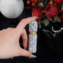 Rhinestone Sewing Needle Storage Box, Mini Portable Sewing Kit, Traveling Needle Case, Rhinestone Decor Needle Box, Household Sewing Tool Storage, Great Gift, Rotating Lid Design, Leakproof, Travel, Home Supplies, Storage Box - Diamond - View 6