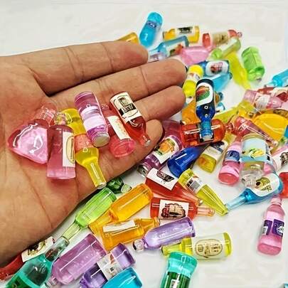 Miniature Liquor Bottles, Beverage Bottles DIY Resin Accessories, Handmade For Phone Cases, Mixed Resin Accessories Wholesale For Decorative Mini Liquor Bottles, Used For DIY Crafts And Bottle Decorations