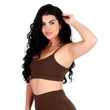 Work Fitness Kit Of 2 Premium Reinforced Polyamide Strappy Sports Bras For Gym Use - Black and Dark Brown - View 4