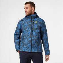 Keevoom Men's Waterproof Raincoat Lightweight Rain Jacket Detachable Hood Travel Outdoor - 寶藍色 - 查看 9