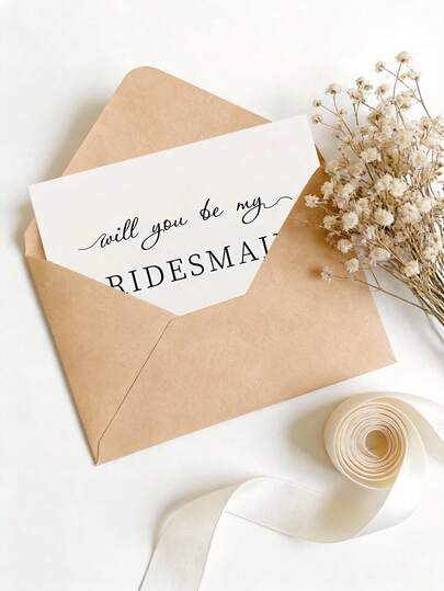 8pcs/Set - Will You Be My Bridesmaid Cards, Bridesmaid Proposal Cards, Thank You Cards, Birthday Gifts, Cards, Dreamy Small Items, Suitable For Wedding Small Gifts, Bridal Shower And Wedding Decorations (2pcs = 1 Invitation Card + 1 Envelope)