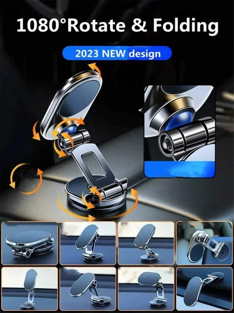 Soporte magnético para teléfono de coche 1080, soporte magnético para teléfono inteligente, GPS, soporte plegable para teléfono en coche para 14, 13, 12, 11,, YLAM - A - Añade 5