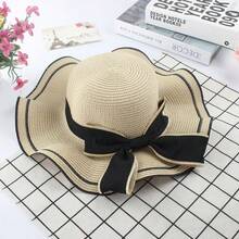 Sun Straw Hat And Straw Clutch Bag, Foldable Floppy Wide Brim Hat And Purse Straw, Summer Beach Straws Hats And Mini Purse Set For Holiday Outdoor Travel, Beige - B0FPFN3QK4 - View 7