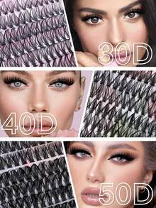 640PCS Individual Lash Clusters Large Capacity 30D+40D+50D D Curl 9-16mm DIY Lash Clusters Natural Look&Extra Thick&Wispy&Ultra Soft&Super Light Reusable Individual Segmented False Eyelashes Eyelash Extension Kit With Makeup Tools 2 Lash Brushes For Beginner Use At Home Or On-The-Go For Daily Life&Wedding&Party&Music Festival&Mother's Daylash Clusters,Eyelash Clusters,Individual Eyelashes,Lashes,Fake Lashes - 黑色 - 查看 5