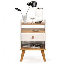 Dakota Bedside Table Bedroom Decor - Beis - Ver 6
