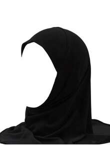 1件装 女童8-12岁纯色优雅长款围巾披肩，闪亮水钻头巾，防晒头巾，伊斯兰头巾，适合春夏佩戴 - 1PC - 查看 17