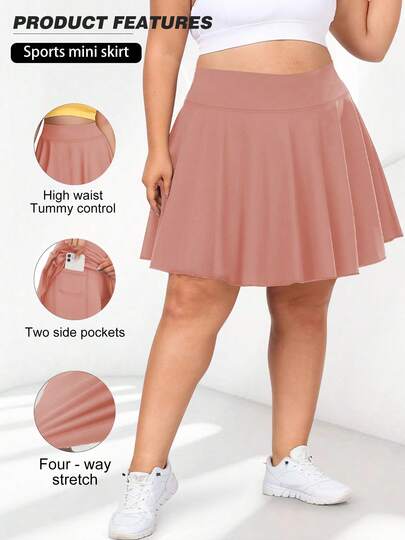 Plus Size Women Tennis Skirt Pleated Athletic Skirts With Pockets Shorts High Waisted Golf Skort For Workout