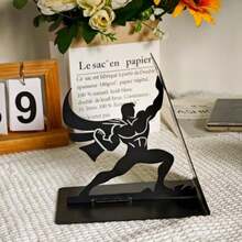 Superhero - Sujetalibros de metal resistente de 6.5 pulgadas con base antideslizante soporte decorativo único para libros para el hogar u oficina sostiene libros grandes color - Negro1 - Ver 4