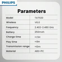 PHILIPS 2025新款飞利浦无线耳机 | 无线立体声，升级版V6.0，超长待机，降噪，佩戴舒适 | 通用型号，最新版本 - 均碼 - 查看 8