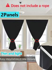 1pc Self-Adhesive Portable 100% Blackout Window Curtain, No Drilling Needed Sunshade Fabric For Windows, Doors, Bedrooms, Basements - Heat Insulation, Darkening Kitchen & Room, Suitable For All Seasons,Fall Decor,Autumn Decor,Room Decor - Black - View 21
