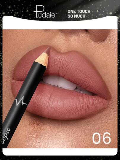 Pudaier Lápiz delineador de labios mate y suave - Color de larga duración, define los contornos sin esfuerzo para un aspecto de labios 3D perfecto, no pegajoso y no reseca, ideal para maquillaje versátil, ¡regalo perfecto del Día de San Valentín para ella!