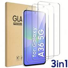 3pcs/Set High Definition Tempered Glass Screen Protector Compatible With Samsung Galaxy A36 5G 6.7 Inch, Bubble-Free, Scratch-Resistant - Galaxy A36 - View 1