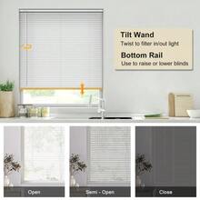 No Tools No Drill 1 Vinyl Mini Blinds, Cordless Blinds For Windows, Light Filtering Horizontal Window Blinds Amp Shades, 34 1 2 W X 48 H, White - Cordlesswhite3412Wx4 - View 2