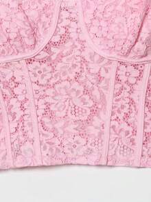 DEEKA Women's Fashionable Sexy Lace Camisole Mini Skirt, European And American Style, Spring/Summer Pink - Pink - View 8