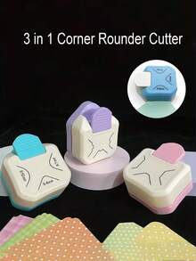 1 pieza Recortador de esquinas mini 3 en 1, recortador de esquinas elegante, cortador/perforador de esquinas multifuncional, adecuado para manualidades de papel DIY, elaboración de tarjetas y scrapbooking, fotos, tarjetas, tarjetas de visita, proyectos, álbumes de recortes, tarjetas fotográficas y elaboración de tarjetas de visita - Multicolor - Ver 14