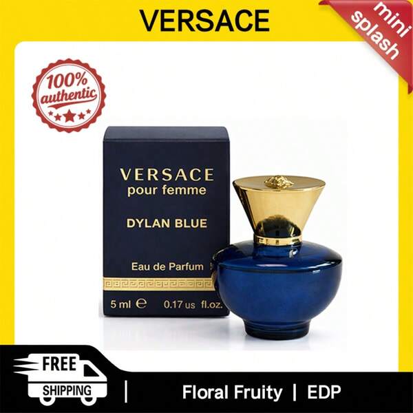  Tiny Bottle Versace Dylan Blue Women Eau De Parfum Mini 5ml Floral And Fruity Fragrance Women's Perfume Authentic Original Long-Lasting Scent