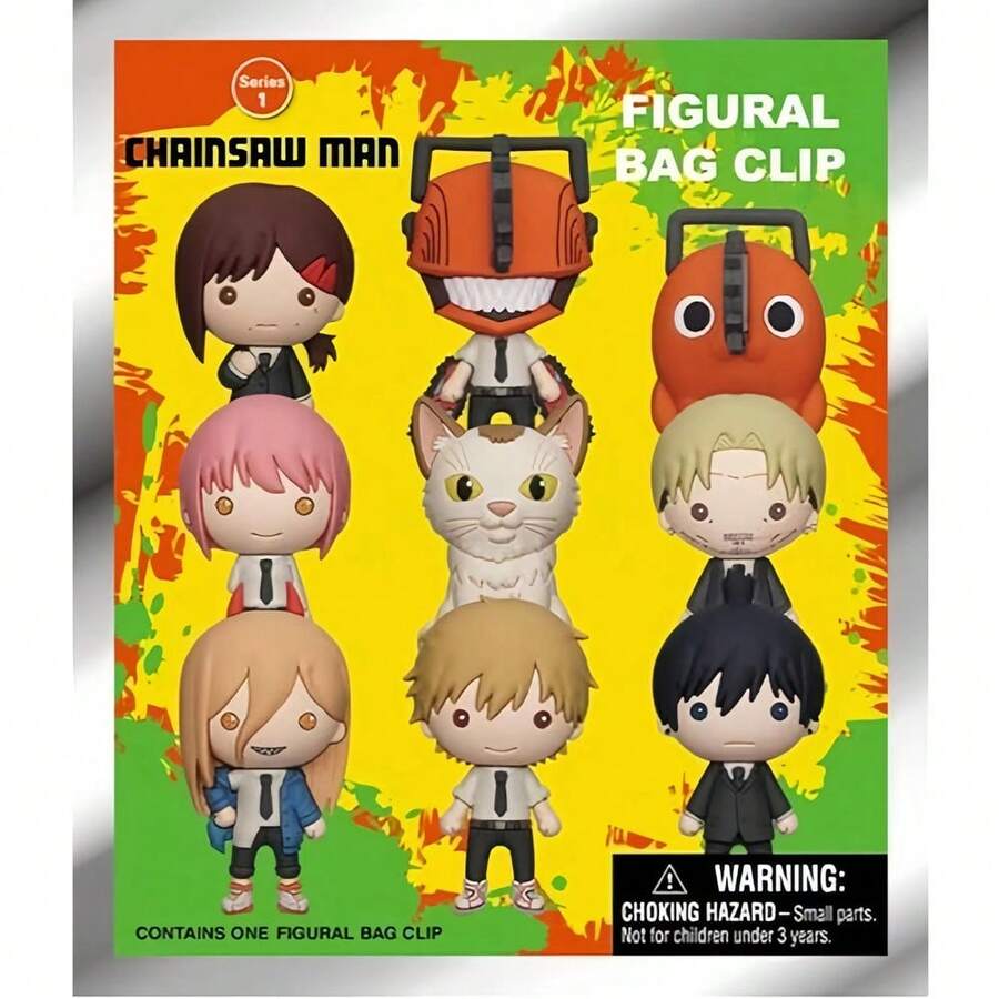 Crunchyroll 《电锯人》官方授权盲盒3D立体人偶包夹挂件 电次·帕瓦 秋·玛奇玛·波奇塔 礼品装饰 动漫收藏套装 送给母亲、父亲、毕业生和老师的礼物 - 彩色 - 查看 1