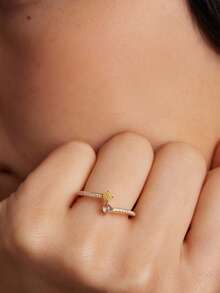 925 Sterling Silver Elegant Pave Zirconia Clover Adjustable Ring, Designed For Girls, Fashionable & Unique Designer Jewelry - Ring - View 4