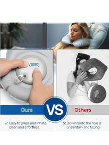 Gối ngủ du lịch di động, gối kê cổ đàn hồi chậm, vật dụng cần thiết cho giấc ngủ trưa văn phòng, gối kê cổ khi đi máy bay, có thể tháo rời và giặt được, kèm túi đựng, vật dụng hỗ trợ cổ khi đi du lịch, phụ kiện du lịch, kỳ nghỉ, tựu trường, mùa hè. - Nhiều màu - Xem 5