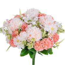 1/3/60支仿真菊花丝花束，逼真花卉装饰，适用于家居、餐厅、浴室、厨房、卧室，适合母亲节、节日、生日、派对、户外花园等场合。 - 粉色 - 查看 2