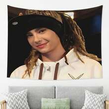 Tom Kaulitz Style Peach Skin Tapestry With Comfortable Pattern, Chic Design, Multi-Functional Wall Hanging For Bedroom Living Room Dormitory Use, Back-To-School Decoration, Holiday Gift To Friends, Party Accessory - 447 - Xem 5