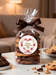 12/24/40pc Customized Valentine's Day Circular Stickers, 1.97-Inch Customized Valentine's Day Happy Stickers, Personalized Love Design Gift Stickers, Valentine's Day Pink Flower Thank You Stickers, Modern Valentine's Day Classic Circular Gifts, Valentine's Day Gifts, Customized Valentine's Day Stickers - Multicolor - View 3