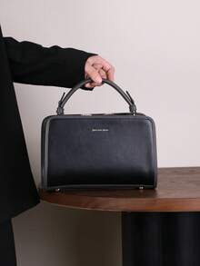 2026新款高端女士时尚手提包，结构化夹扣设计，简约奢华晚礼服手拿包，手工镶钻OL通勤托特包/单肩包，金色优雅晚宴包，大容量通勤斜挎包 - 彩色 - 查看 10