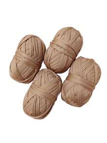 4 Rolls X 100g Polyester Crochet/Weaving Yarn, Total 30m Length - Ideal For DIY Projects Such As T-Shirts, Slippers, Baskets, Fabric Strips, Handmade Bags, Toys, Shoes, Carpets, Storage Baskets And More - Multicolor - View 27