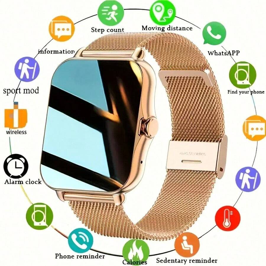 Smart Watch, Wireless Calling /Dial, Multi -Sport Mode, Calling Reminder And Rejection,Information Reminder,SMS Reminder,For IPhone/Andriod