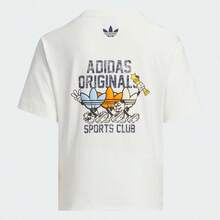 Adidas Kids RETRO SPORTS SET, Classic Print Loose Fit Short Sleeve Outfit - White - View 3