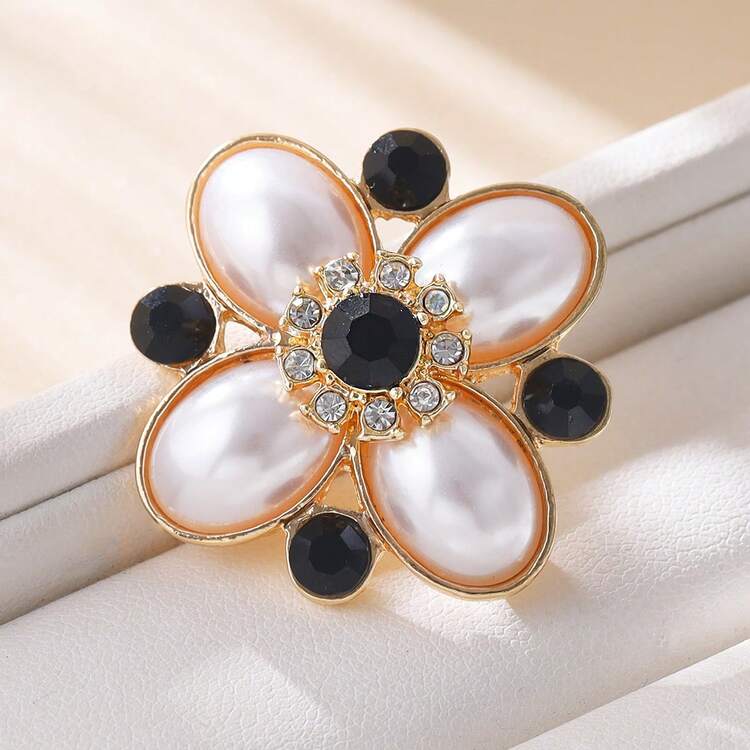 1 pièce Broche vintage en alliage unique pour femmes, décoration de vêtements haut de gamme, accessoire de broche polyvalent pour revers - Or jaune - Voir 6