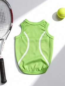 LUCKIE LABO 2件装 GAME DAY 经典赛季球形图案印花背心，适合吉娃娃等小型犬，保暖透气，减少掉毛，室内外运动皆宜，猫狗适用。 - 彩色 - 查看 2