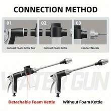 Multi-Functional High-Pressure Spray Gun, Foam Nozzle For Car Wash & Garden Watering, Long Handle Ergonomic Design - Portable High-pressure Water Gun - View 5
