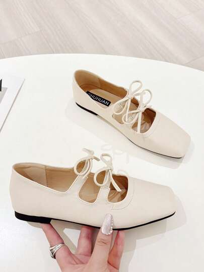 法式蝴蝶结芭蕾舞鞋，玛丽珍连衣裙鞋，大码女鞋 41-43
