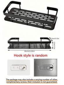 半件装白色浴室收纳架，大容量壁挂式，无需钻孔，铝合金材质 - 壁挂式淋浴洗发水架、浴室毛巾架、壁挂式矩形支架、粘贴式浴室淋浴架 - 厨房配件、浴室配件、浴室和厨房收纳、墙面装饰、圣诞礼物、浴室配件、浴室工具、浴室配件 - 白色 - 查看 11