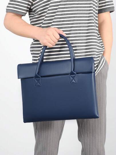 [Business Elite Briefcase] 2026 New Faux Leather PU Handbag, Men's Simple Business Commuter Bag, Large Capacity 14-Inch Laptop Bag, Professional Office Document Bag, PU Leather Briefcase, Women's Executive Handbag, Office Work Document Business Commuter Meeting Simple Bag, Suitable For Men, 14-Inch Laptop