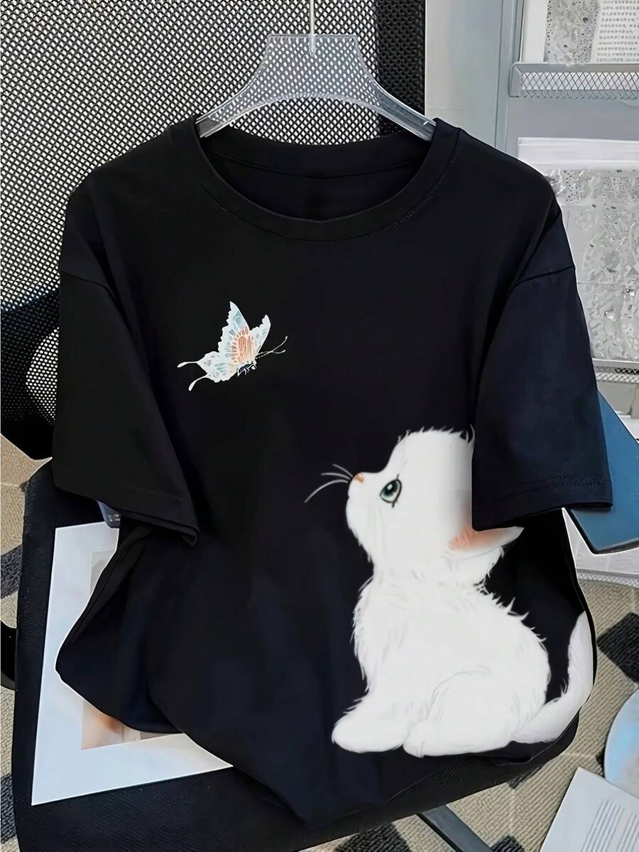 Dam-T-shirts - Svart - Visa 1